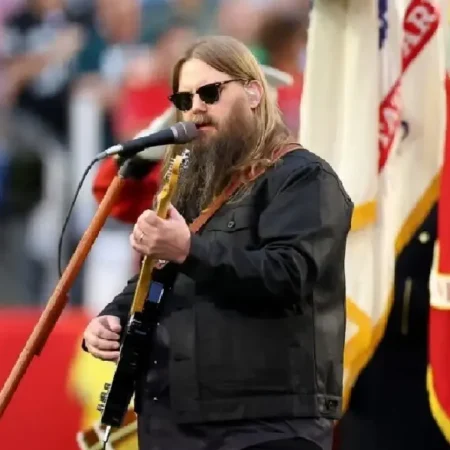 Super Bowl LVII Chris Stapleton Black Jacket front