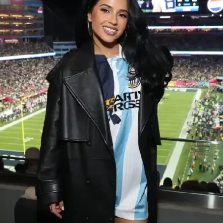Super Bowl LX Becky G Leather Coat for sale