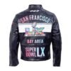 Super Bowl LX Black Moto Leather Jacket back