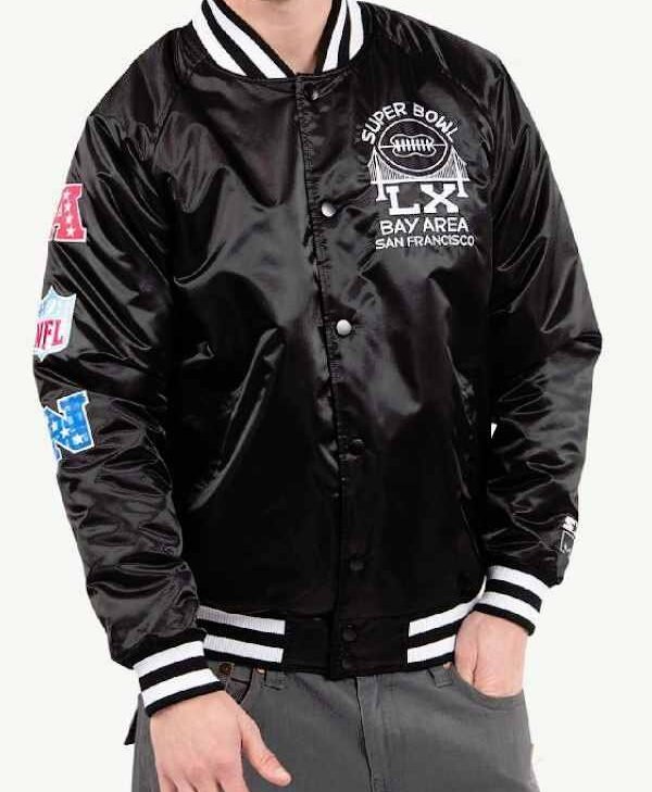 Super Bowl LX Black Varsity Jacket