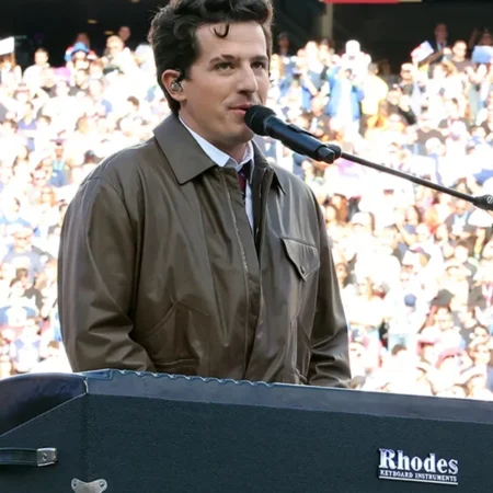Super Bowl LX Charlie Puth brown Leather Jacket