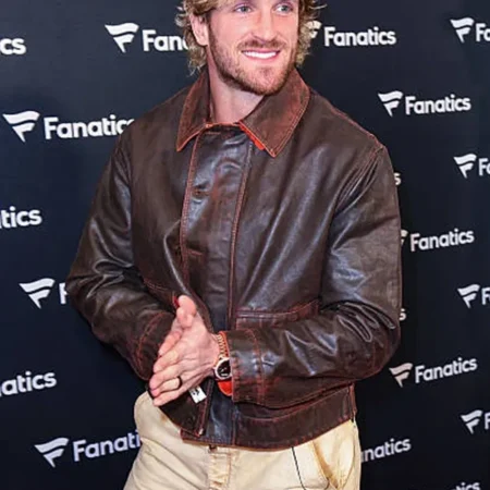 Super Bowl LX Logan Paul Leather Brown Jacket