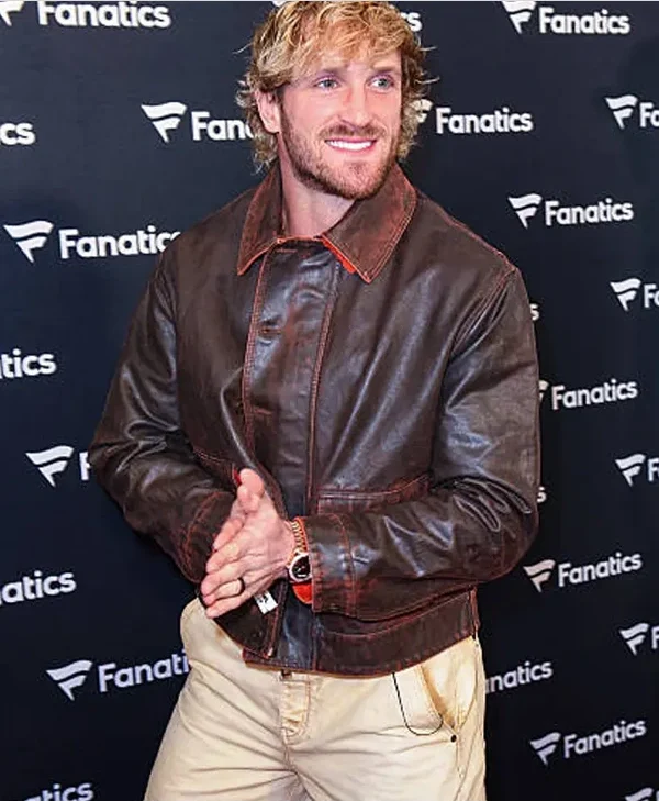 Super Bowl LX Logan Paul Leather Brown Jacket