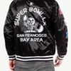Super Bowl LX SF Bay Area Black Satin Varsity Jacket