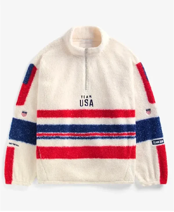 Team USA Cream Sherpa Jacket