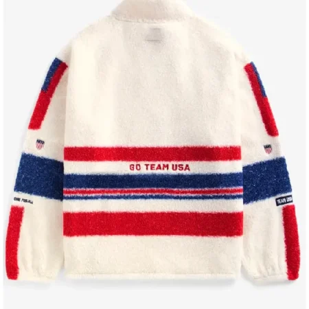Team USA Cream Sherpa Jacket for sale
