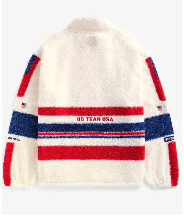 Team USA Cream Sherpa Jacket for sale