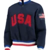 Team USA Villagewear Polar Quarter-Zip Navy Blue Vintage Jacket