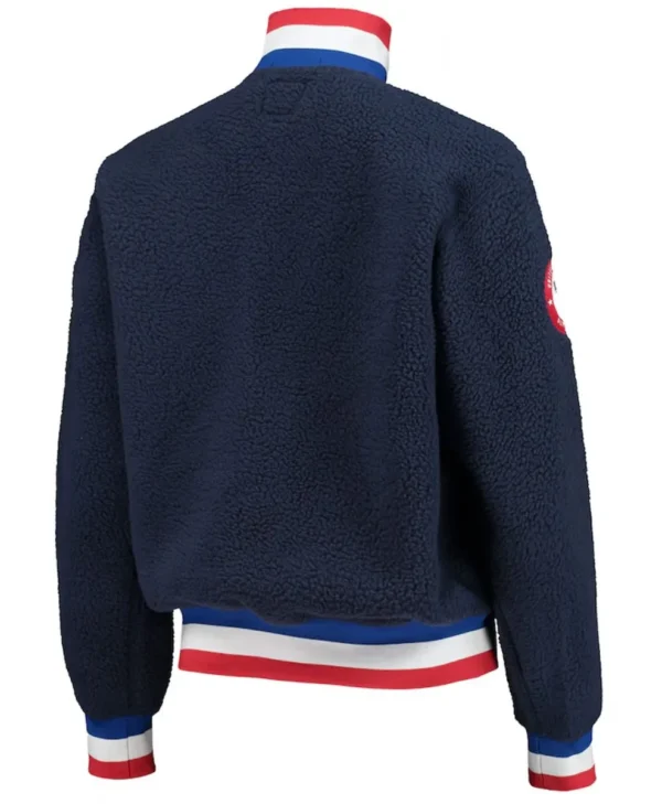Team USA Villagewear Polar Quarter-Zip Navy Blue Vintage Jacket back