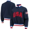Team USA Villagewear Polar Quarter-Zip Navy Blue Vintage Jacket for sale
