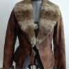 Tell Me Lies S3 Emily Meade Faux Fur Collar Leather Jacket front