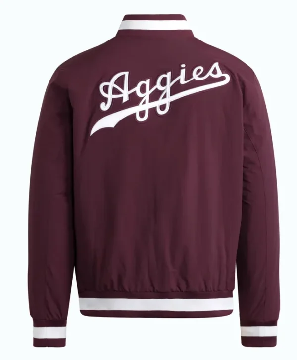 Texas A&M Aggies Purple Coaches Dugout Jacket back