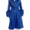 The Lincoln Lawyer S4 Becki Newton Blue Faux Fur Leather Coat
