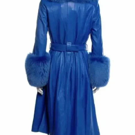 The Lincoln Lawyer S4 Becki Newton Blue Faux Fur Leather Coat back