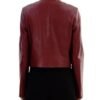 The Rookie S8 Mekia Cox Burgundy Collarless Leather Jacket back