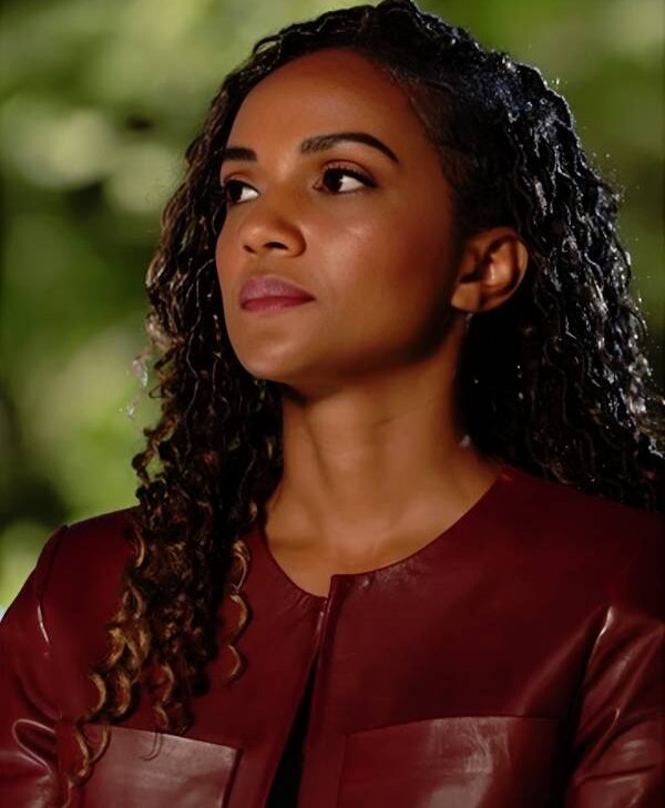 The Rookie S8 Mekia Cox Burgundy Collarless Leather Jacket for sale