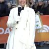 The Today Show 2026 Dylan Dreyer Asymmetrical white Wool Coat