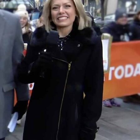 The Today Show 2026 Dylan Dreyer Black Fur Collar Coat