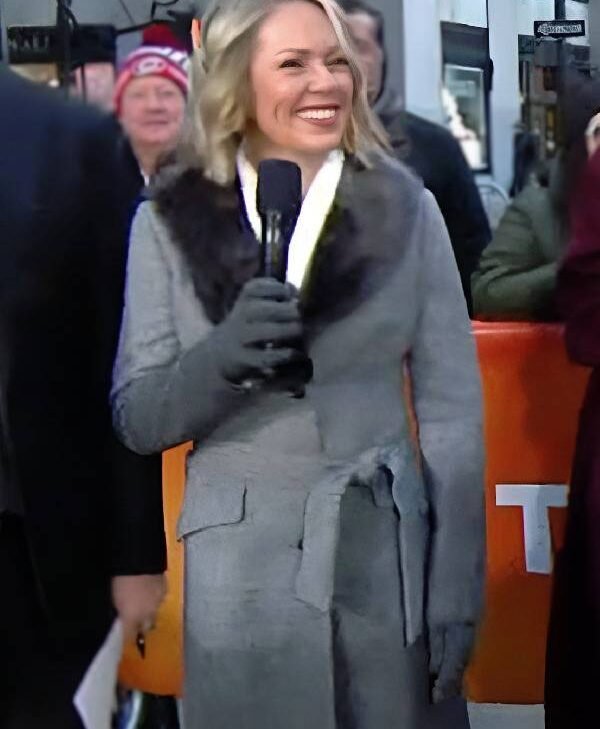 The Today Show 2026 Dylan Dreyer Wool Ombre Fur Collar Coat