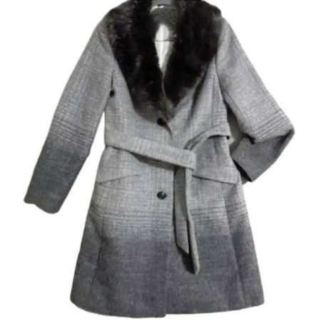The Today Show 2026 Dylan Dreyer Wool Ombre Fur Collar Coat front