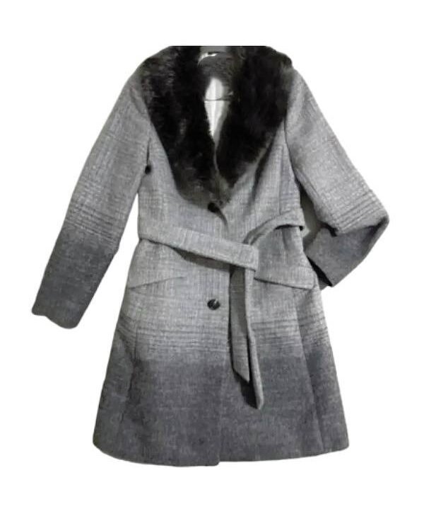 The Today Show 2026 Dylan Dreyer Wool Ombre Fur Collar Coat front