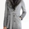 The Today Show 2026 Dylan Dreyer Wool Ombre Fur Collar grey Coat