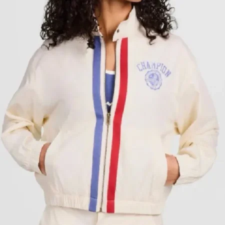The Today Show 2026 Sheinelle Jones Ivory Zip Jacket front