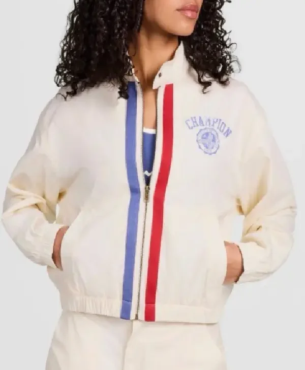 The Today Show 2026 Sheinelle Jones Ivory Zip Jacket front