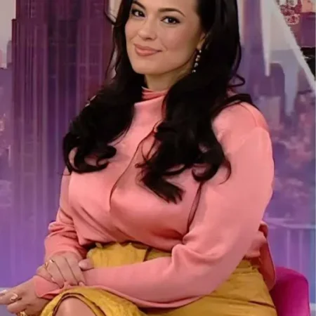 The Today Show Ashley Graham Pink Keyhole Blouse