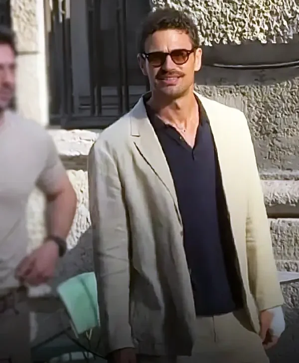 Theo James Fuze White Blazer