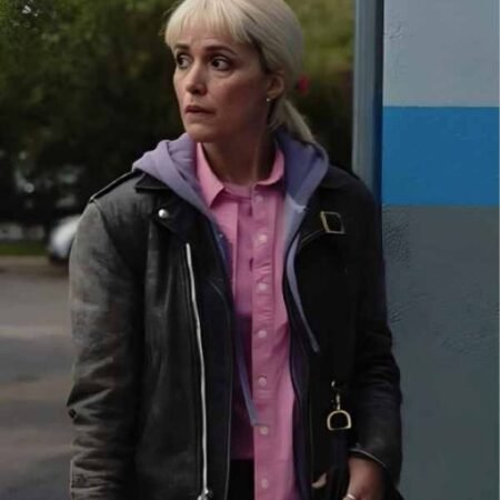 Tow 2026 Rose Byrne Gray Leather Jacket