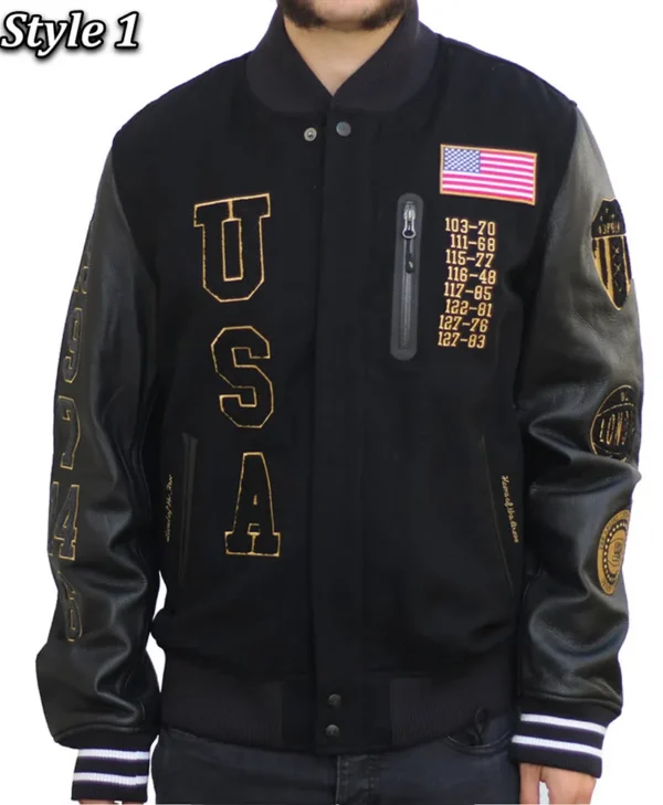 USA Dream Team Destroyed Varsity Jacket