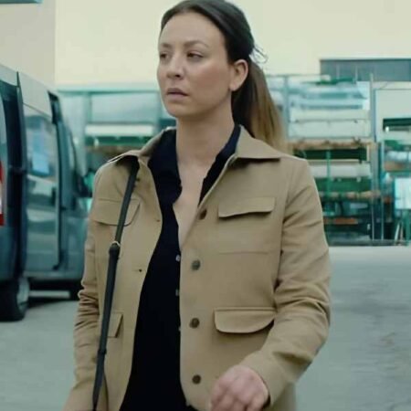 Vanished 2026 Kaley Cuoco Beige Jacket