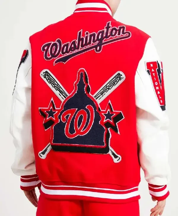 Washington Nationals Mash Up Varsity Red back Jacket