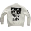 Watch Your Back White Varsity Jacket
