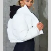 White Bubble Puffer Jacket Women