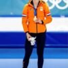 Winter Olympics 2026 Team NL Jutta Leerdam Orange Puffer Jacket