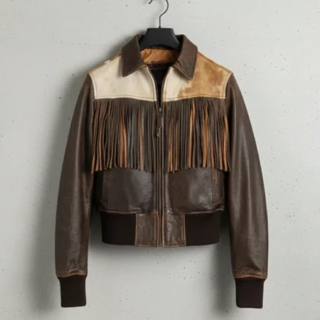 Women’s Western Lattie Fringe Leather Jacket