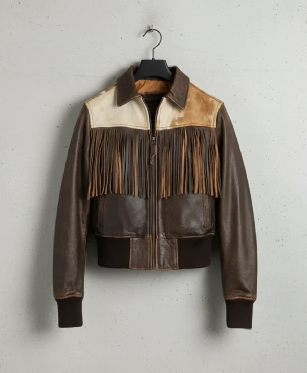 Women’s Western Lattie Fringe Leather Jacket