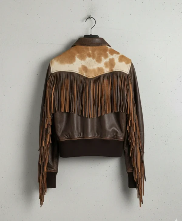 Women’s Western Lattie Fringe Leather Jacket for sale