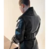 shop Lili Reinhart PFW 2026 Black Leather Coat