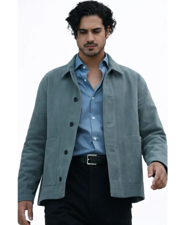 56 Days Avan Jogia Grey Suede Jacket
