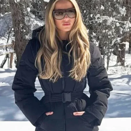 Alix Earle Halfdays Ski Black Puffer Jacket
