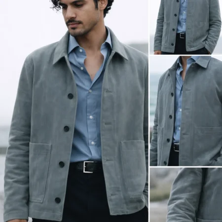 Avan Jogia Grey Suede Jacket