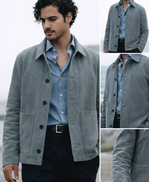 Avan Jogia Grey Suede Jacket