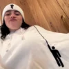 Billie Eilish Premium Hanging Blohsh White Hoodie for sale