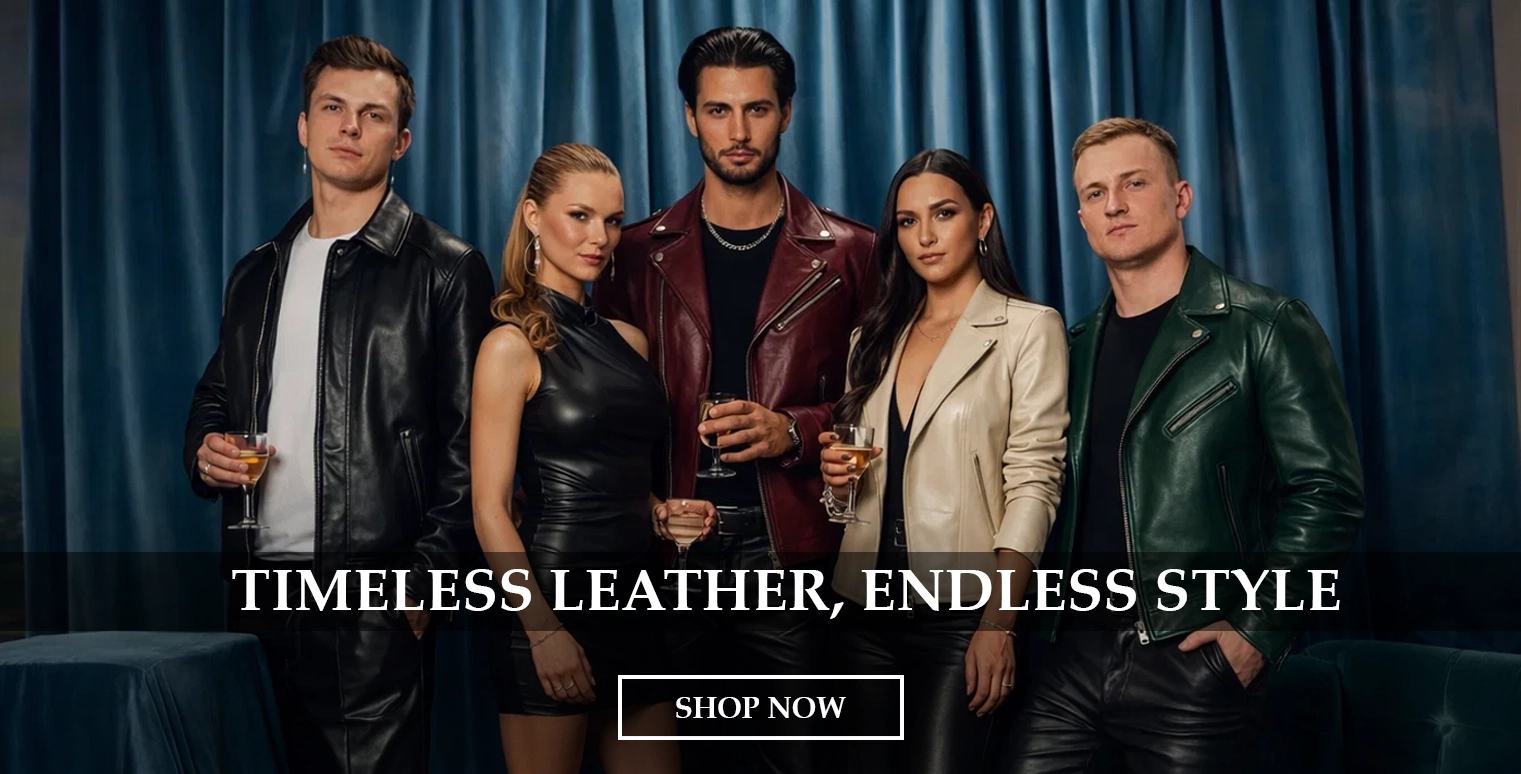 Black Leather Jacket Era Fashion Homepage banner