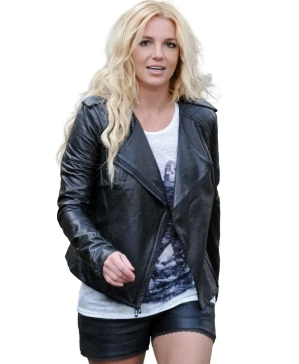 Britney Spears Black Leather Jacket