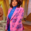 CBS Mornings Gayle King Pink Plaid Blazer