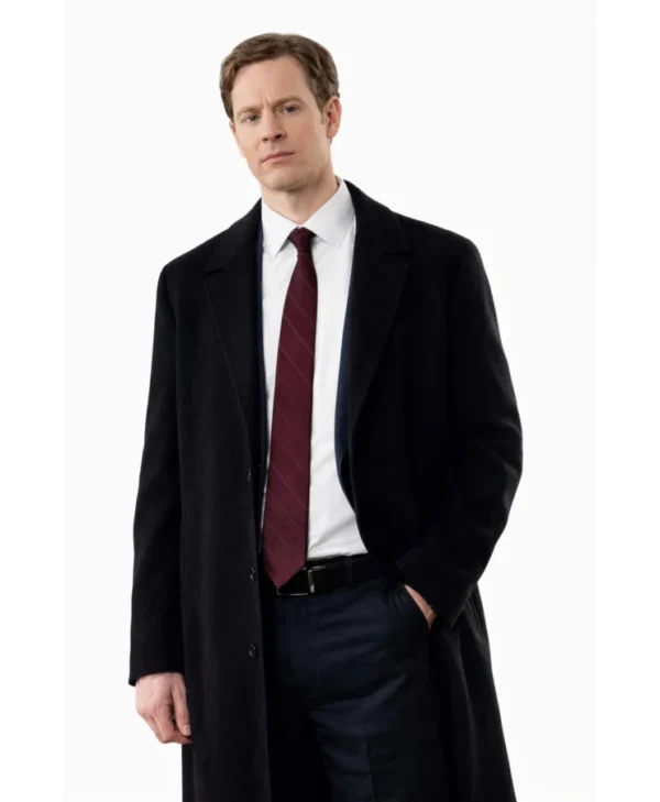 CIA Nick Gehlfuss Black Wool Coat for sale